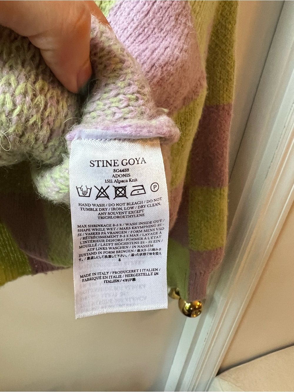 STINE GOYA Adonis Mock Neck Alpaca Sweater in Lavender and Fog - Picture 6 of 8
